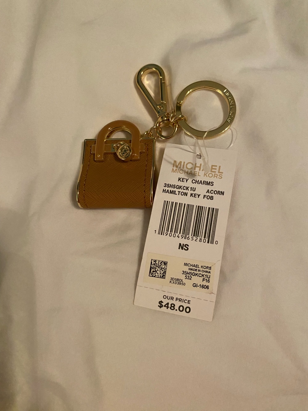 Michael Kors Acorn Saffiano Mini Hamilton Key Charm